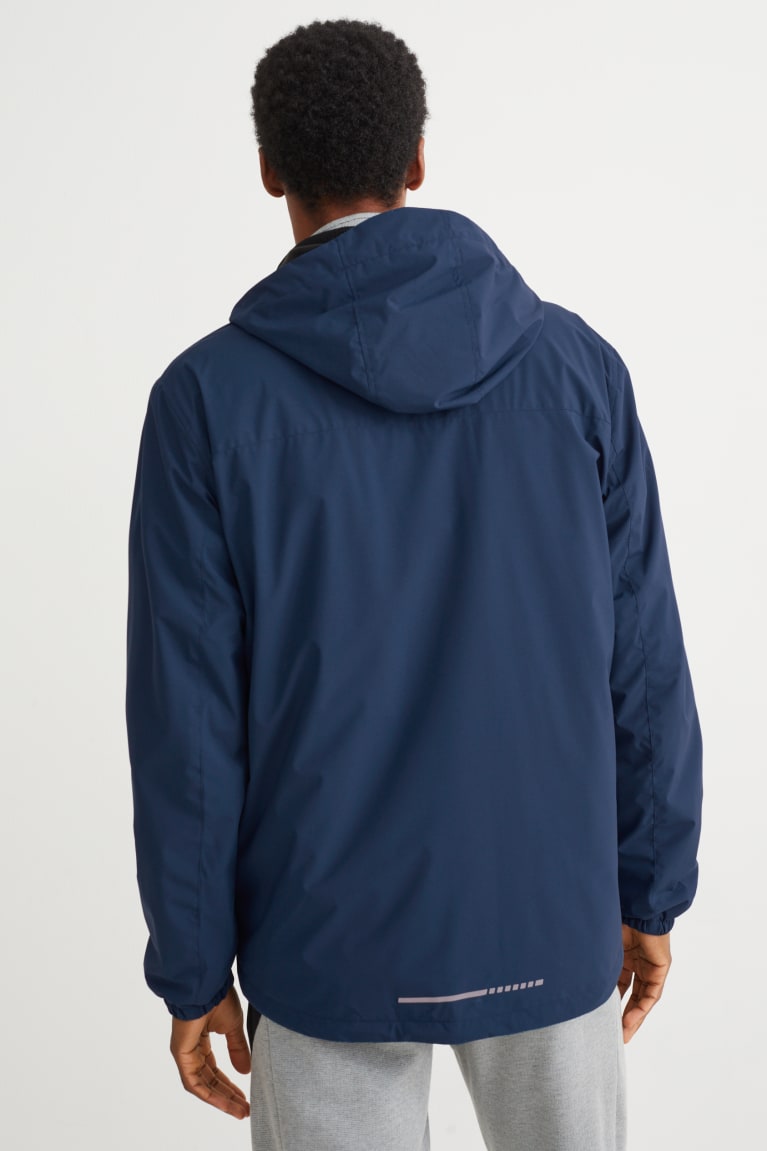 Dark Blue C&A Technical With Hood Men's Jackets | BCZVN-5708