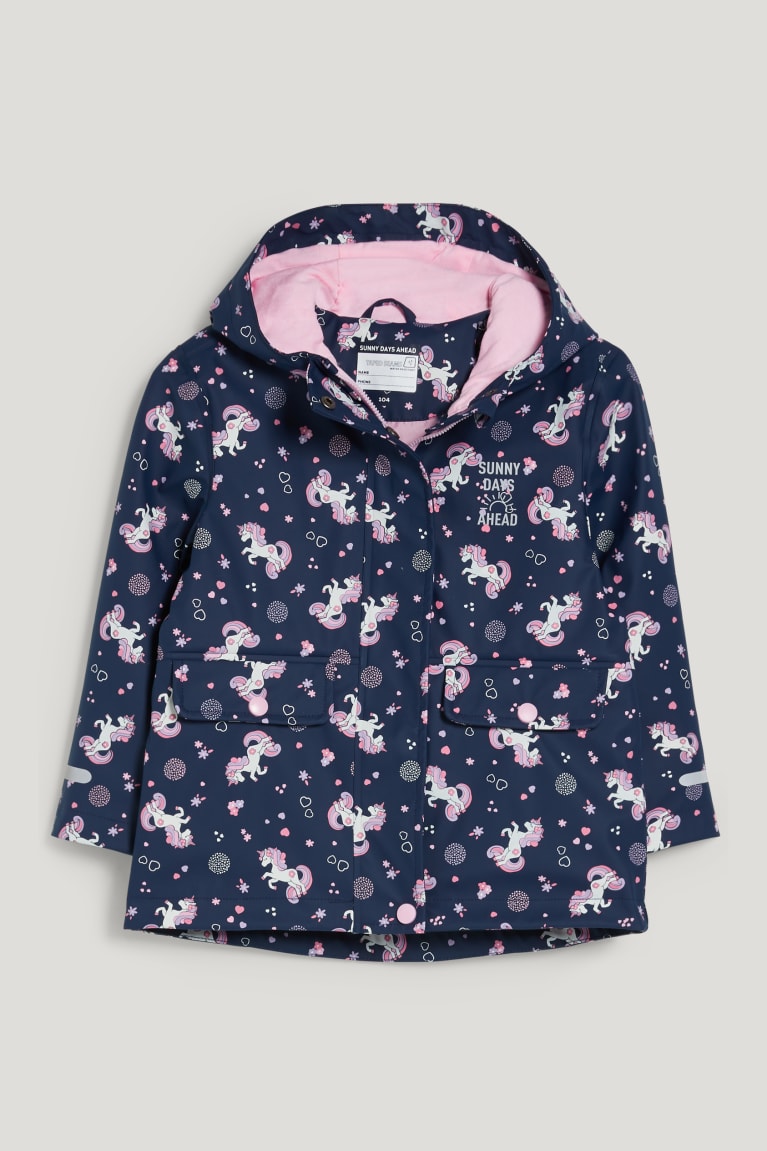 Dark Blue C&A Unicorn Rain With Hood Girls\' Jackets | ACQPR-2306