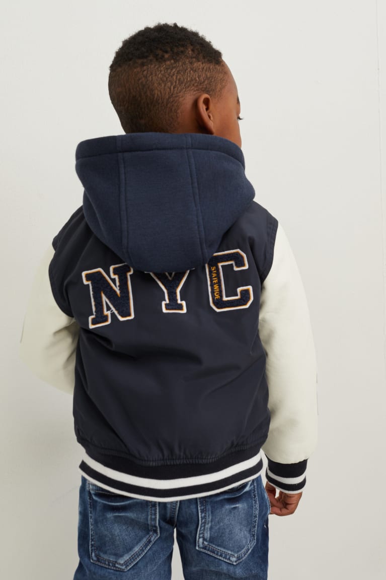 Dark Blue C&A With Hood Girls' Jackets | KGTIJ-7489