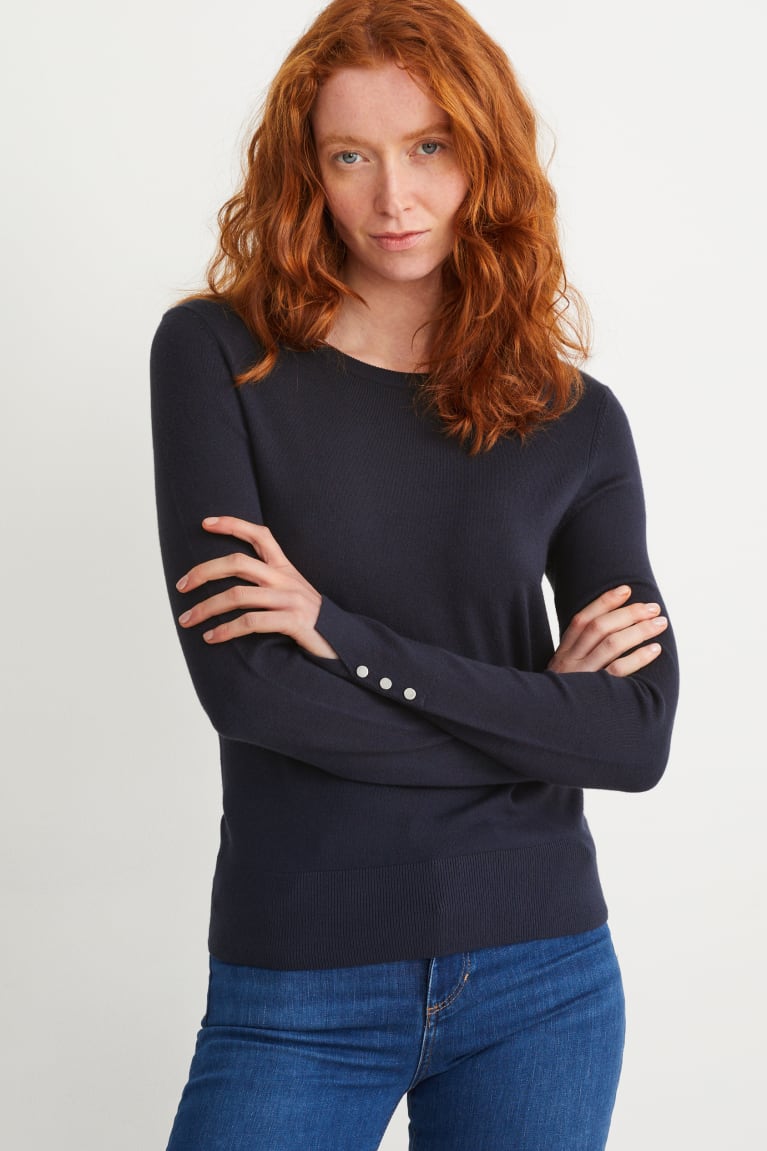 Dark Blue C&A With Lenzing™ Ecovero™ Women\'s Jumper | FGBRZ-7905