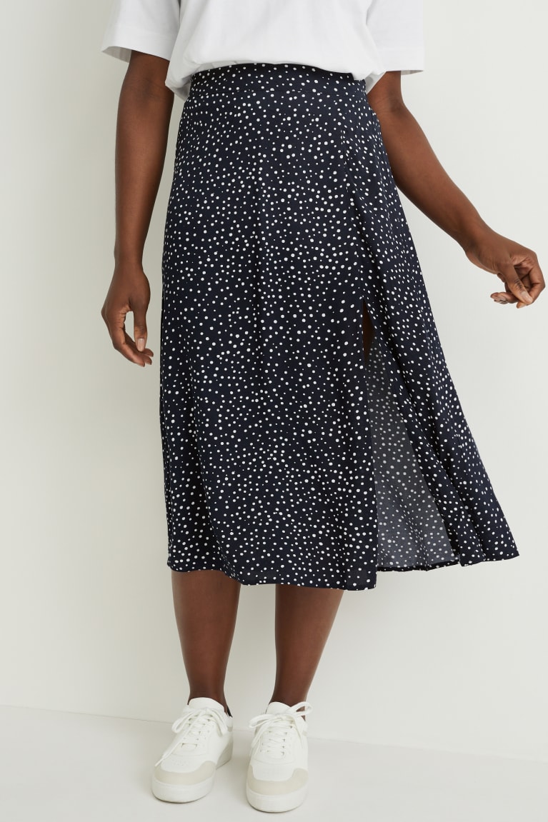 Dark Blue C&A With Livaeco™ Fibres Polka Dot Women's Skirts | JHLFM-2851