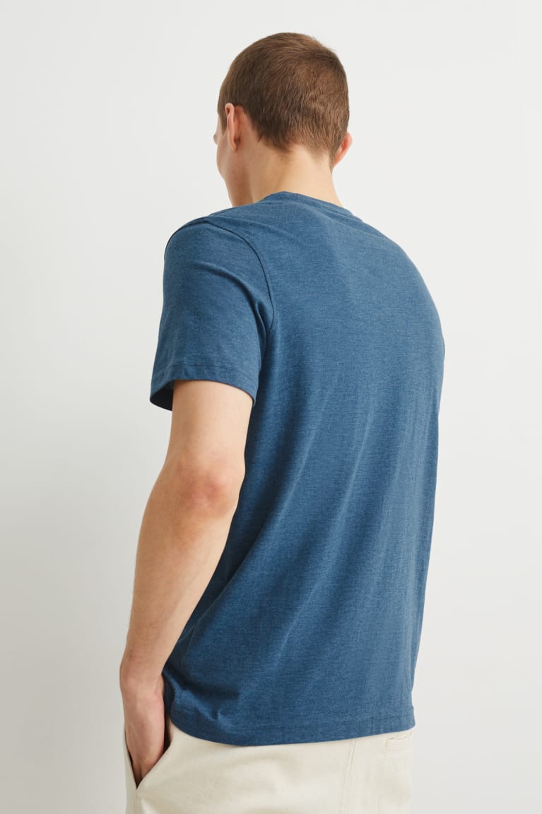 Dark Blue C&A With Recycled Polyester Men's T-shirts | FMBOK-0876