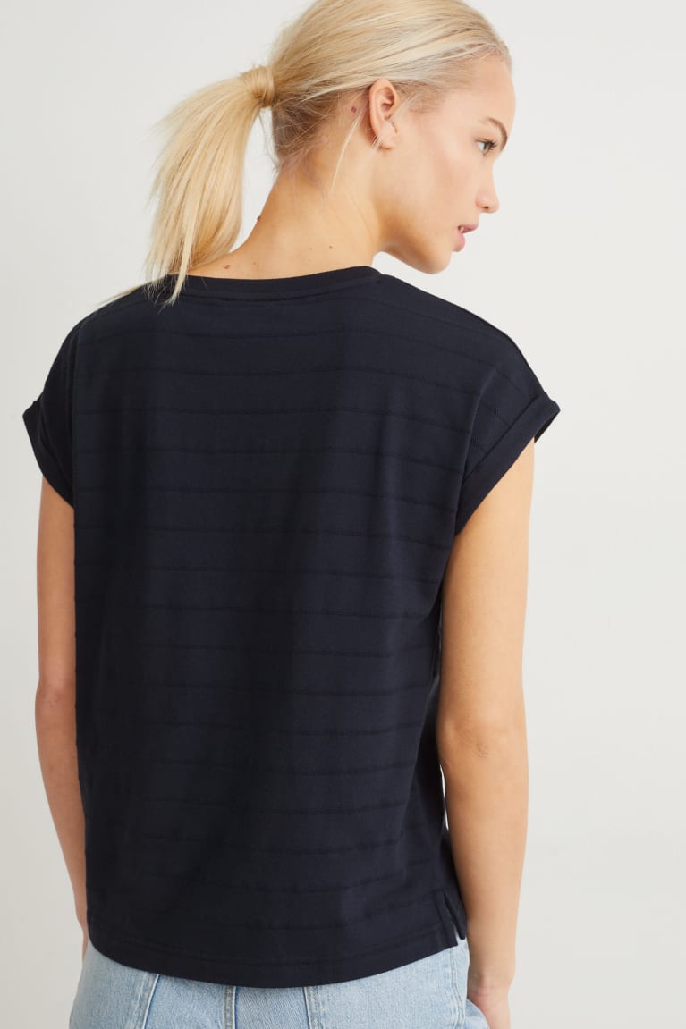 Dark Blue C&A Women's T-shirts | SQWPT-1257