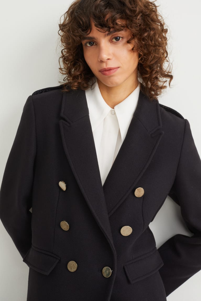 Dark Blue C&A Wool Blend Women's Coats | WPBZA-7510