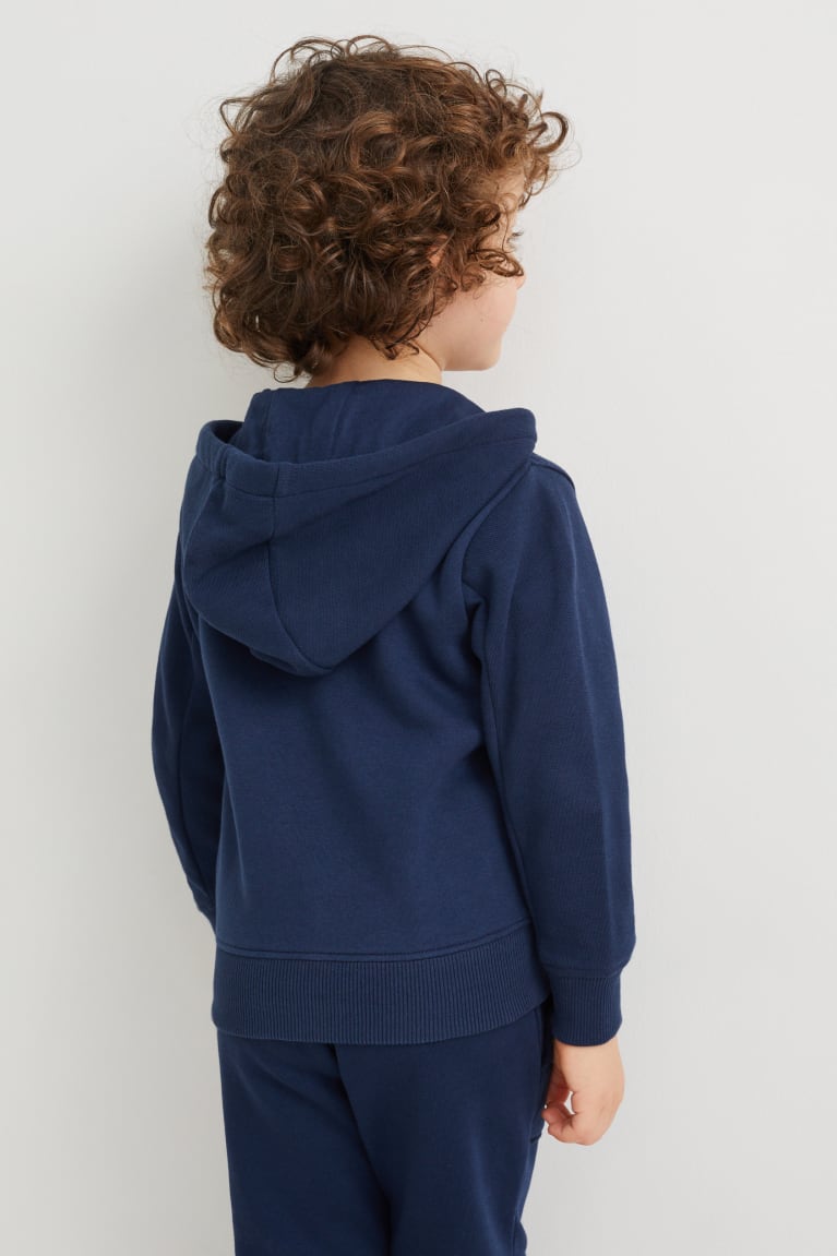 Dark Blue C&A Zip-through With Hood Girls' Sweatshirts | BKDJZ-8491