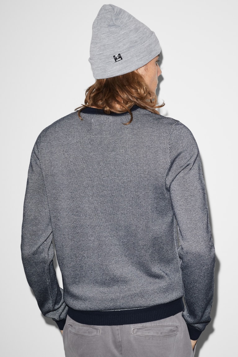 Dark Blue / Creme White C&A Clockhouse Men's Jumper | TYIGC-5341