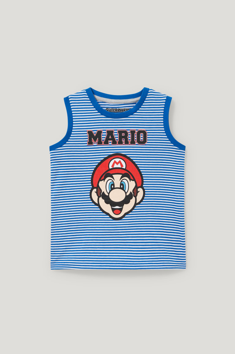 Dark Blue / Creme White C&A Super Mario Striped Boys\' Top | RXTNZ-8613