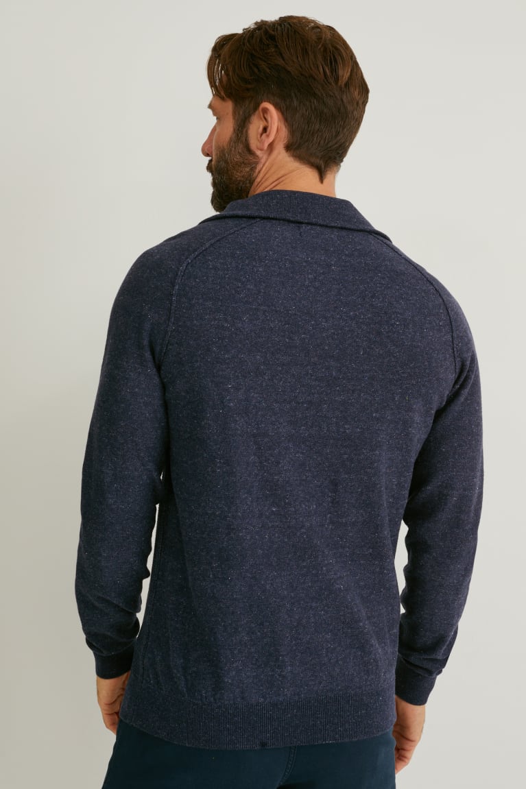 Dark Blue Melange C&A Men's Jumper | VSMZP-0849