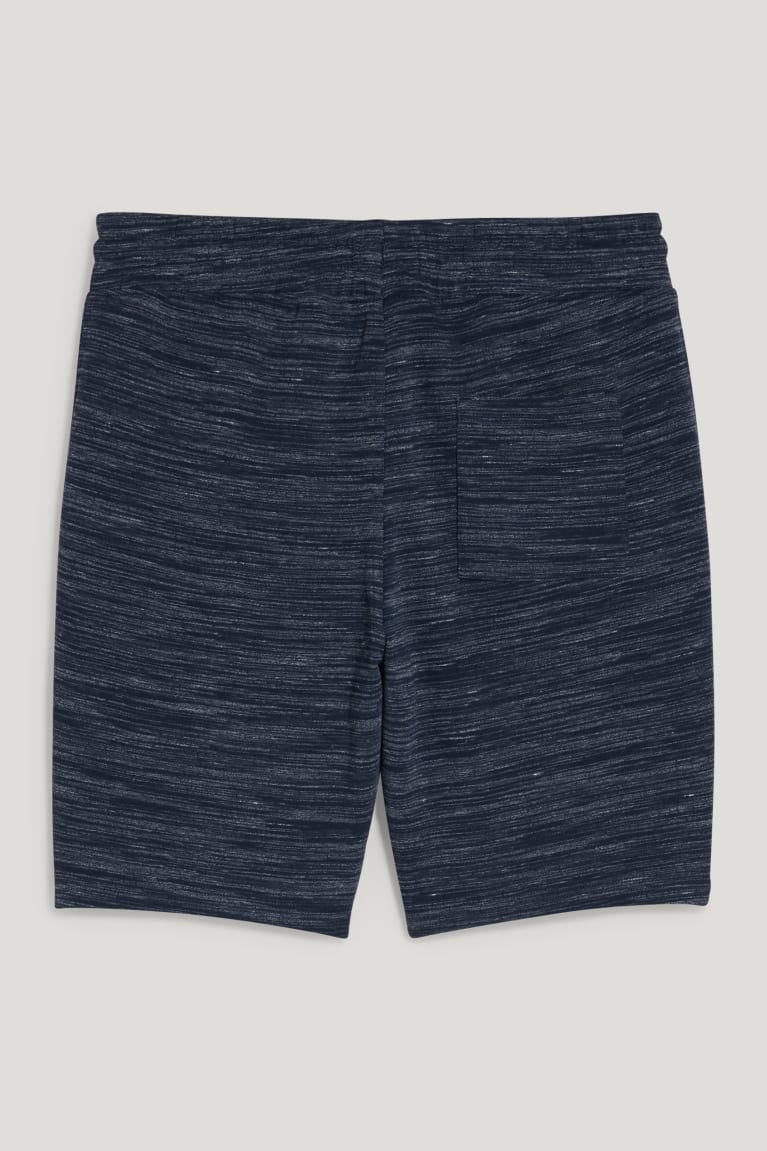 Dark Blue Melange C&A Sweat Men's Shorts | HDCTW-9135