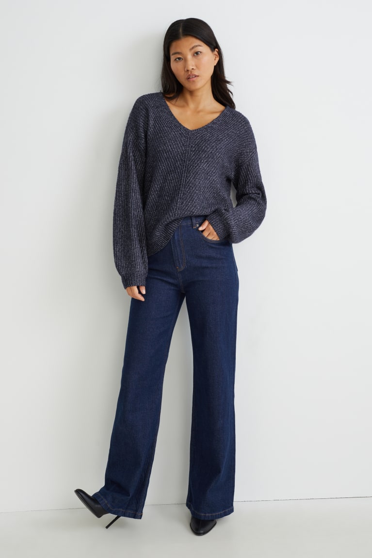 Dark Blue Melange C&A Women's Jumper | RSITF-5804