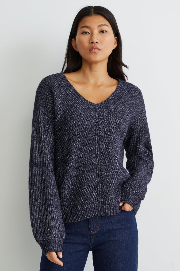 Dark Blue Melange C&A Women\'s Jumper | RSITF-5804