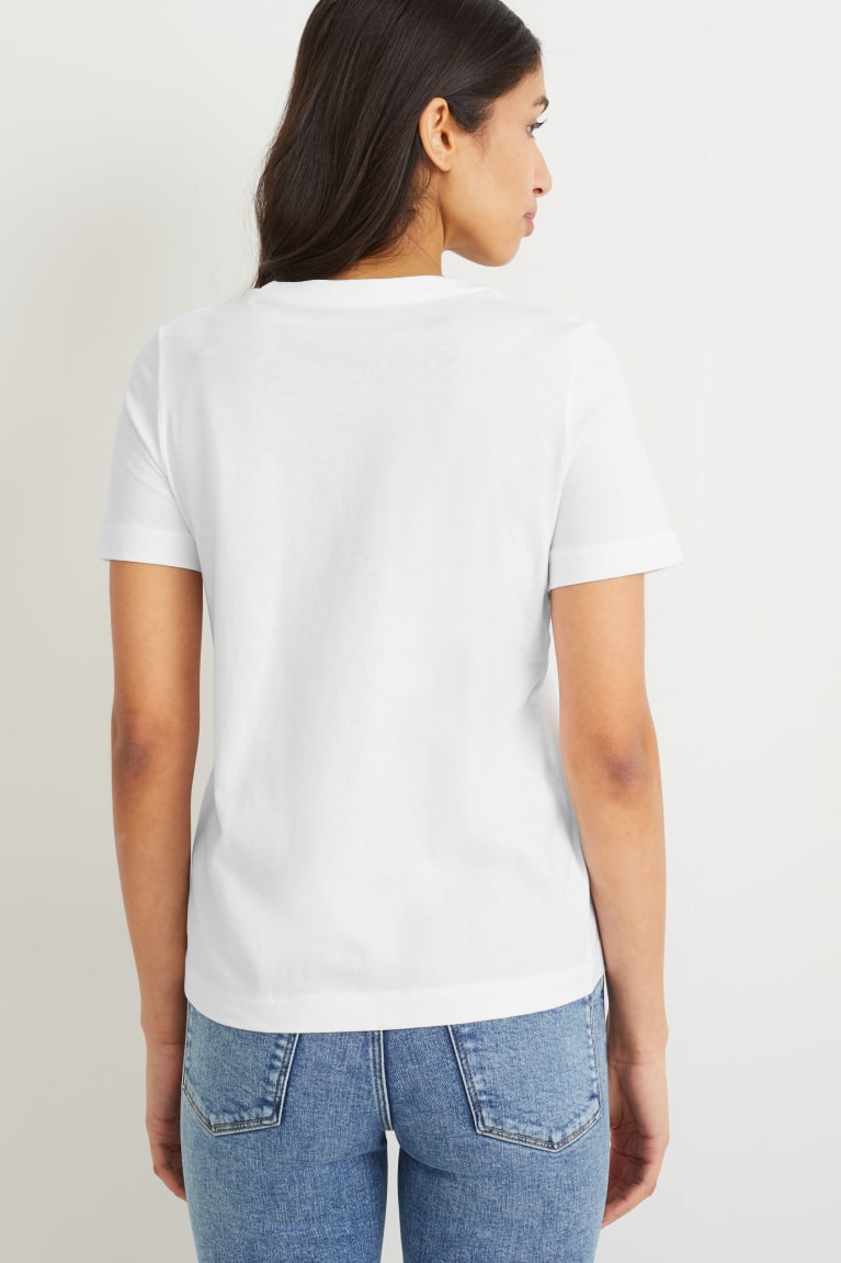 Dark Blue / White C&A Multipack Of 2 BasicOrganic Cotton Women's T-shirts | ISBHC-2057