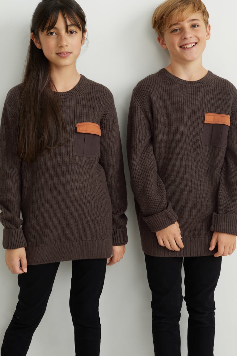 Dark Brown C&A Genderneutral Recycled Girls' Jumper | EBSUY-7186