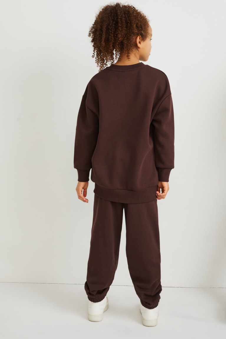 Dark Brown C&A Mickey Mouse Set And Joggers 2 Piece Girls' Sweatshirts | AMKUZ-6473