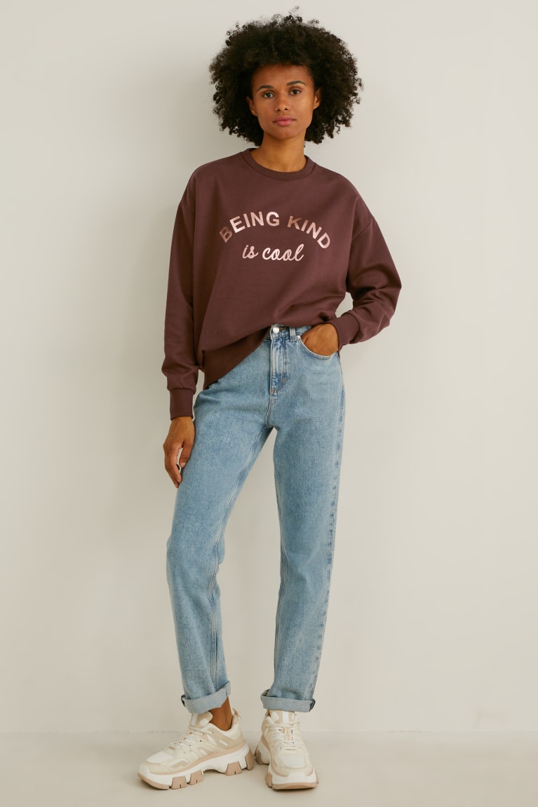 Dark Brown C&A Shiny Women's Sweatshirts | BYHCR-8095