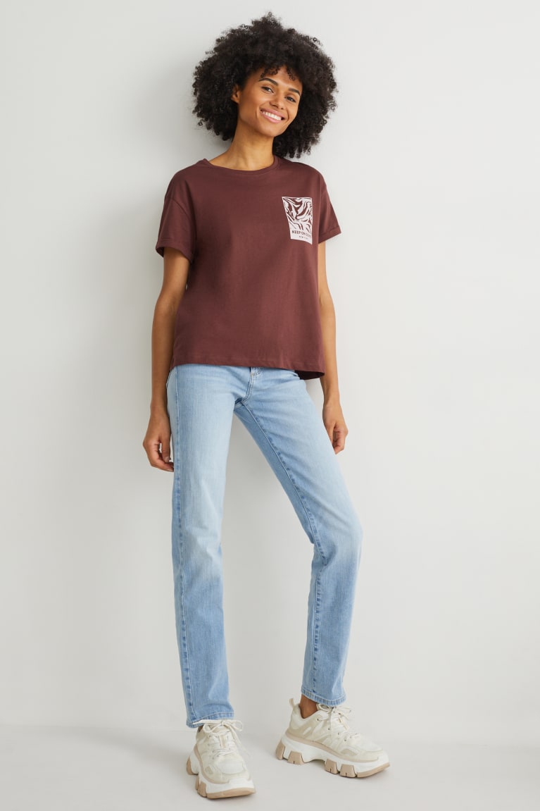 Dark Brown C&A Women's T-shirts | IVUTN-7596