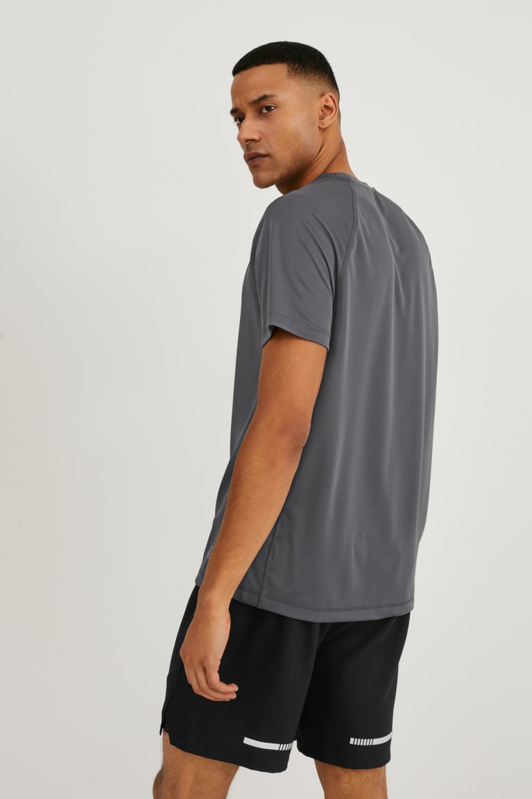 Dark Gray C&A Active4 Way Stretch Men's T-shirts | QLIGM-6891