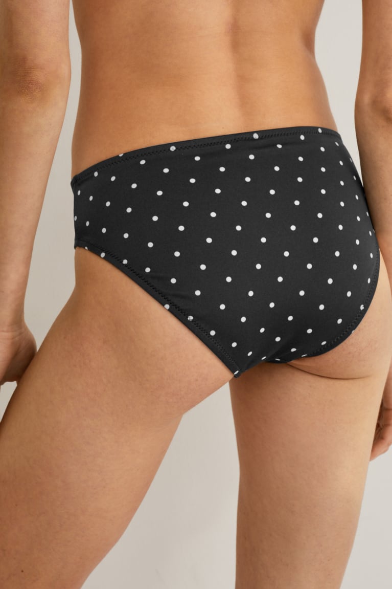 Dark Gray C&A Bikini Bottoms Mid Rise Polka Dot Women's Swimwear | NYCJH-0178