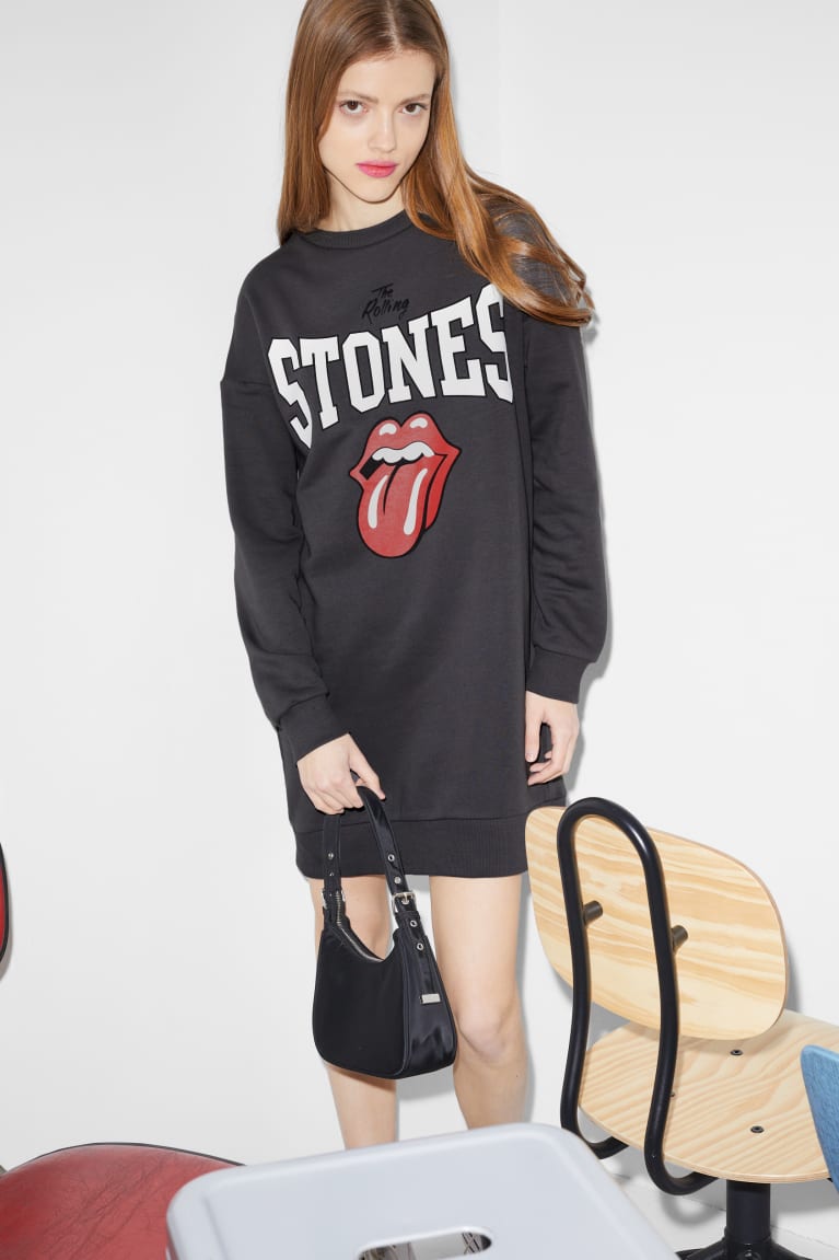 Dark Gray C&A Clockhouse Rolling Stones Women\'s Dress | CBFRA-7649