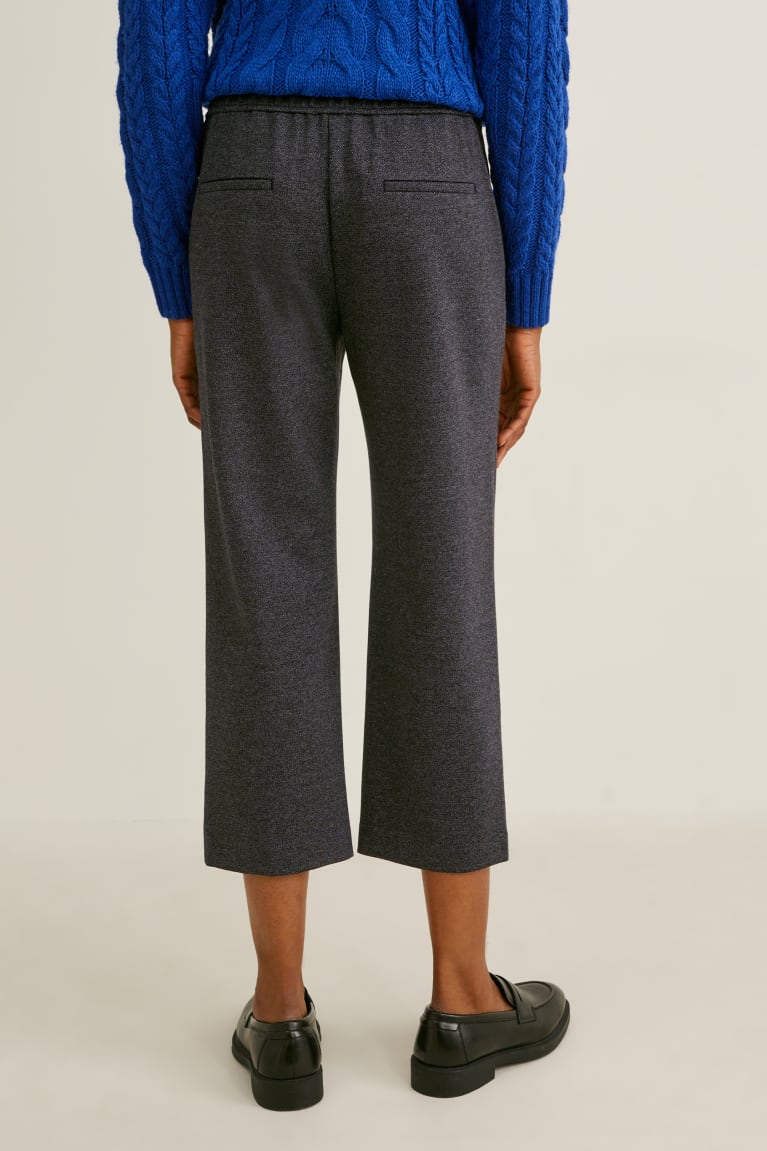 Dark Gray C&A Jersey Wide Leg Women's Trousers | PNDWT-3180