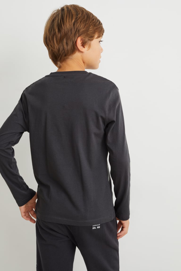 Dark Gray C&A Long Sleeve Boys' Top | KTMWP-9357