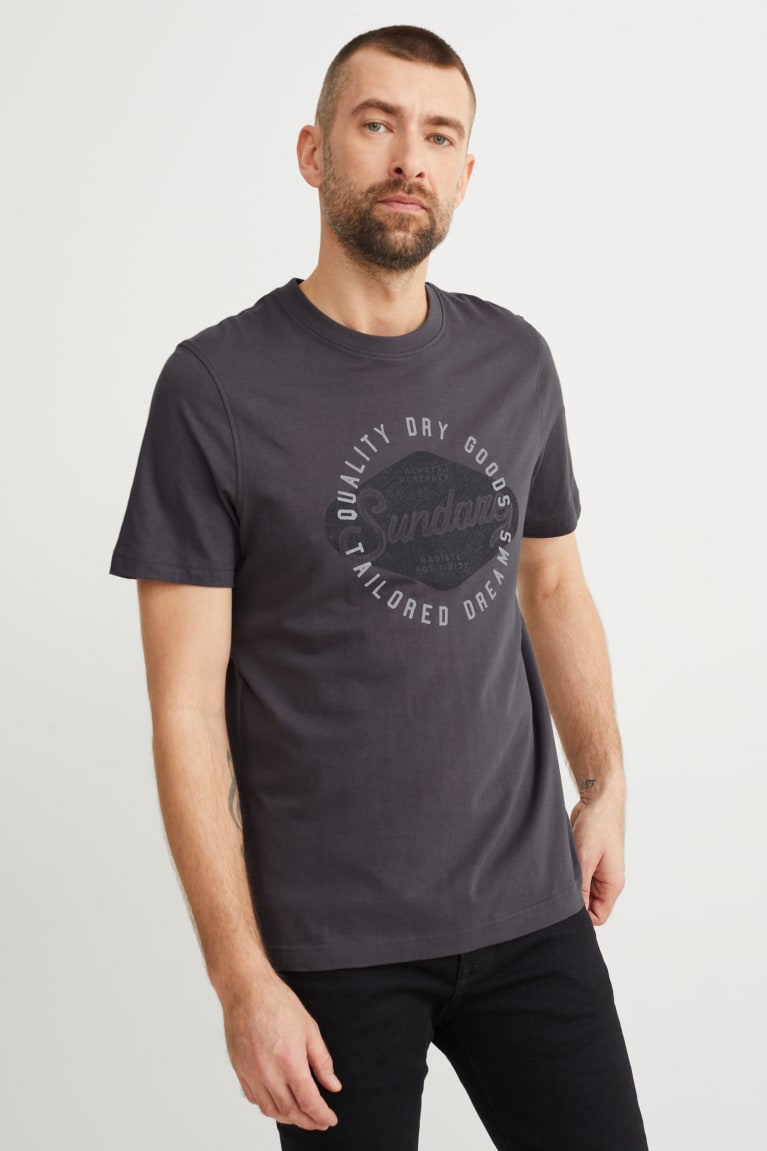 Dark Gray C&A Men\'s T-shirts | IQXTN-9401