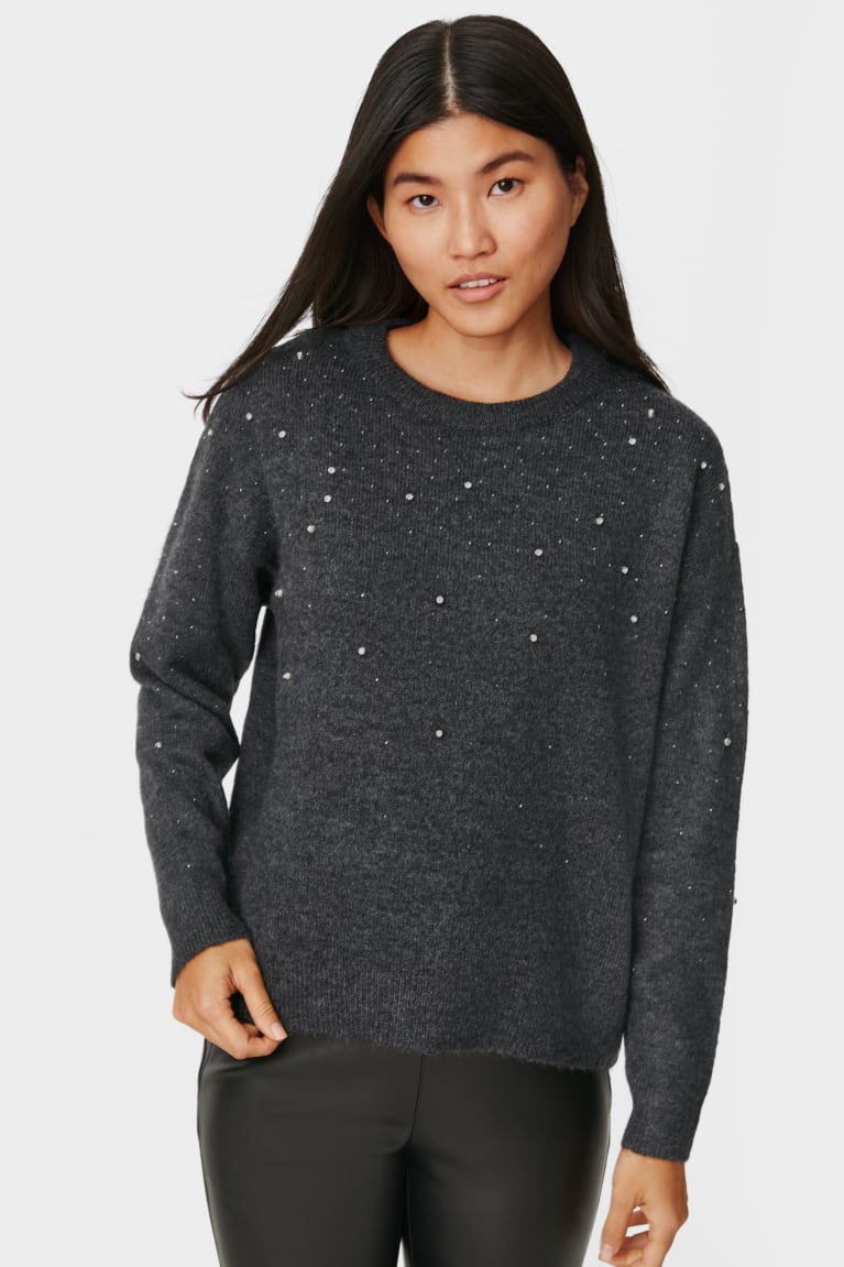 Dark Gray C&A Shiny Women\'s Jumper | BVPEW-1073