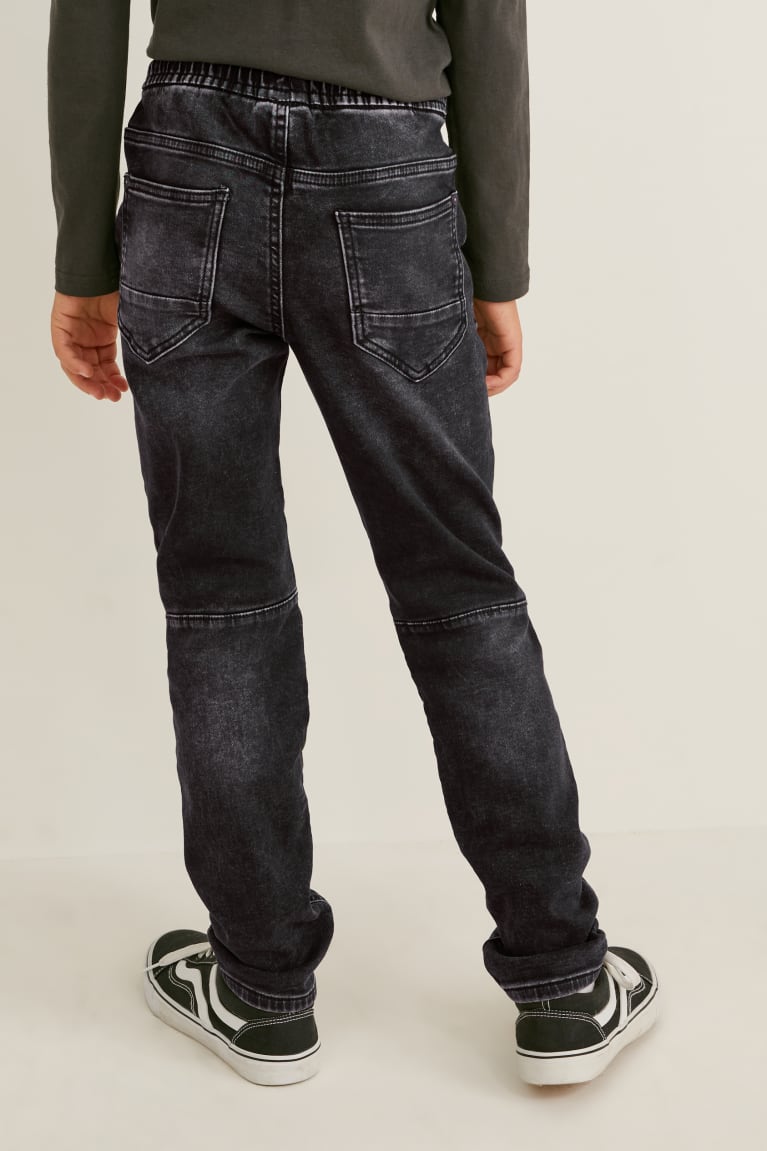 Dark Gray C&A Slim Jog Denim Boys' Trousers | JMTER-1378