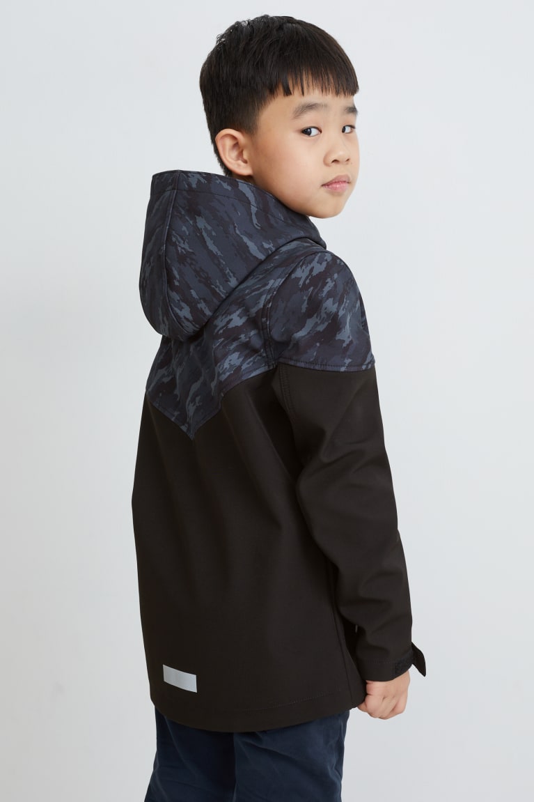 Dark Gray C&A Softshell With Hood Girls' Jackets | FWDCV-8346