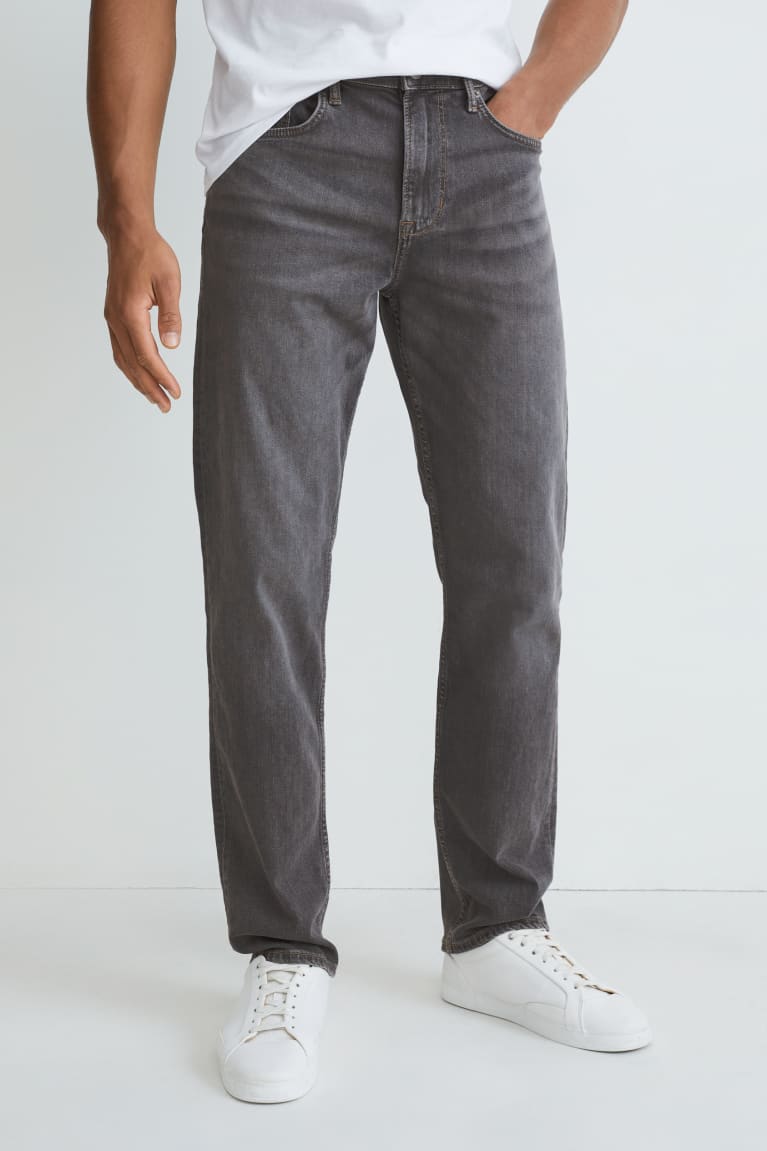 Dark Gray C&A Straight Organic Cotton Men's Jeans | PJESV-8614