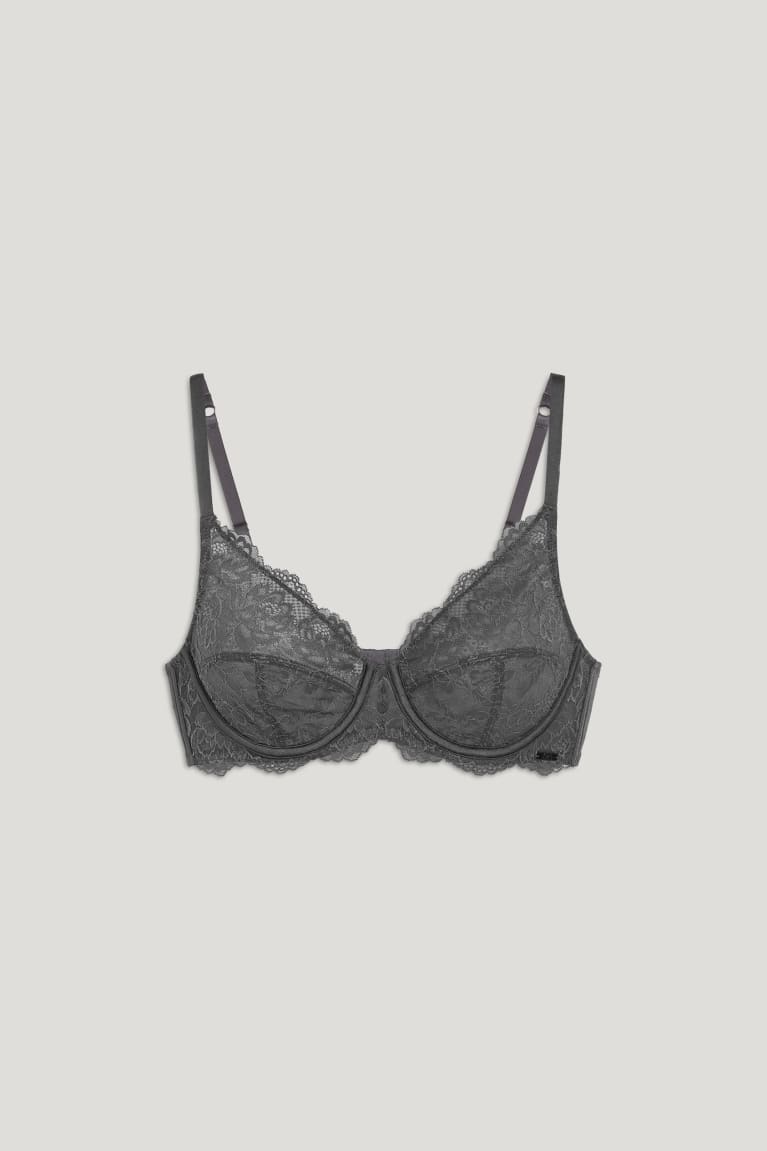 Dark Gray C&A Underwire Bra Women's Underwear | VNSDC-5234