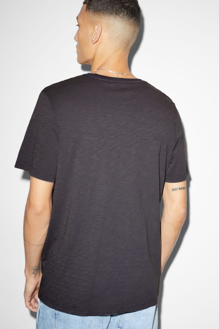 Dark Gray C&A With In-conversion Cotton Men's T-shirts | YKRHP-8501