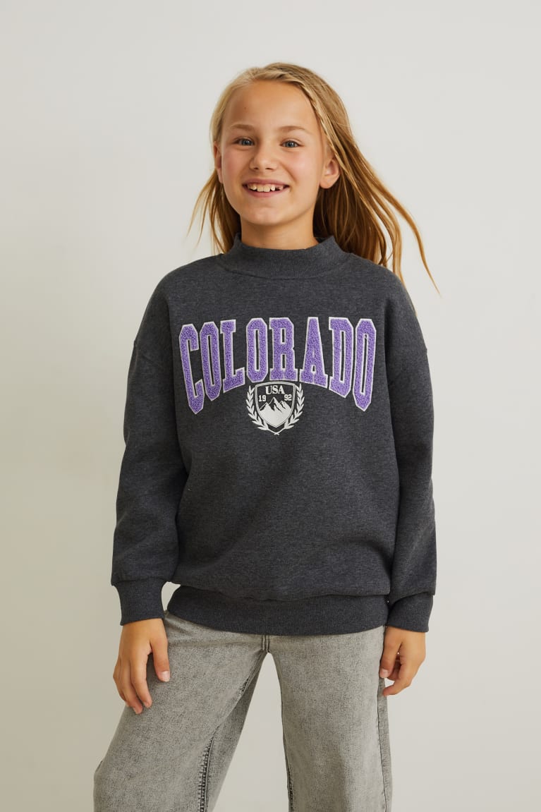 Dark Gray Melange C&A Girls' Sweatshirts | BROVU-0329