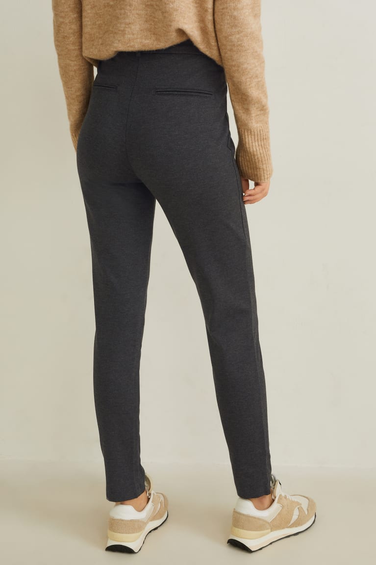 Dark Gray Melange C&A Jersey Skinny Fit Women's Trousers | ZYWNE-1863