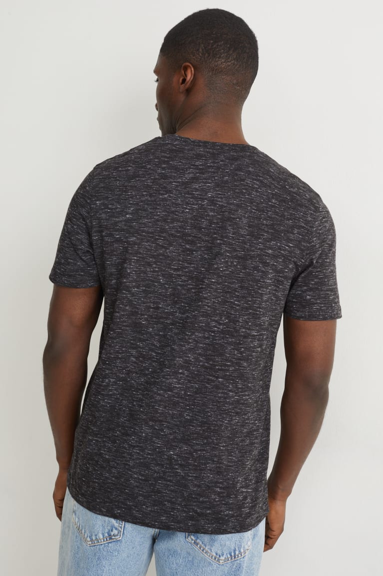 Dark Gray Melange C&A With Organic Cotton Men's T-shirts | XEKQU-5679