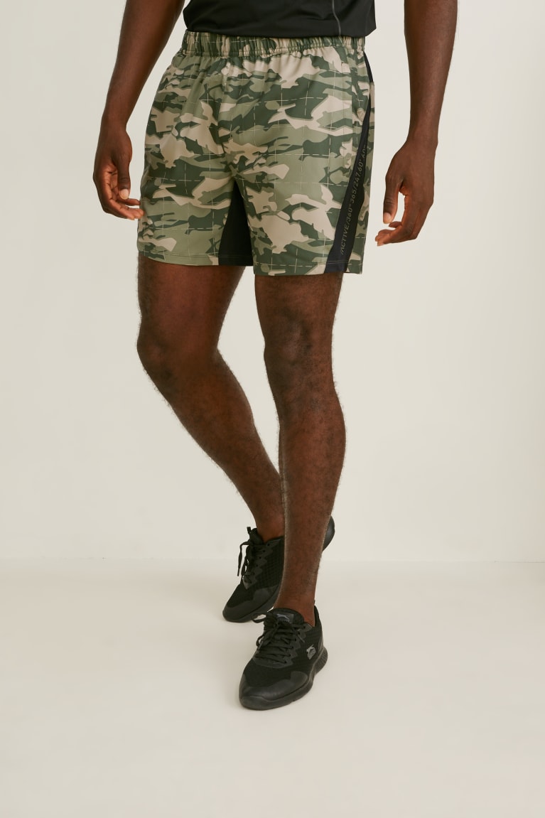 Dark Green C&A Active Men's Shorts | UJENL-1509