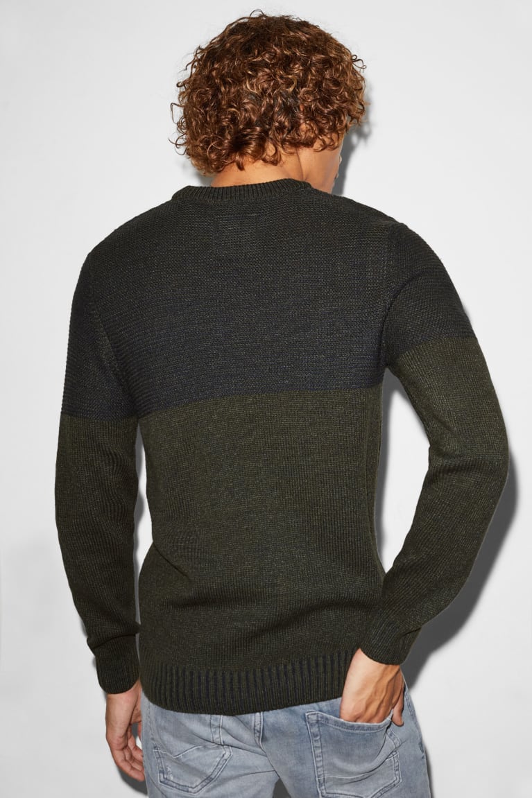 Dark Green C&A Clockhouse Men's Jumper | GYPUI-3865