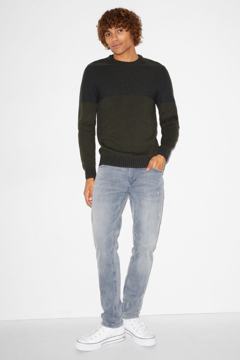 Dark Green C&A Clockhouse Men's Jumper | GYPUI-3865