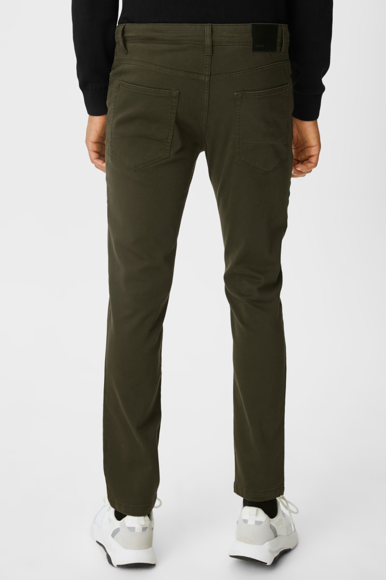 Dark Green C&A Cloth Slim Fit Recycled Men's Trousers | LWTIK-1348