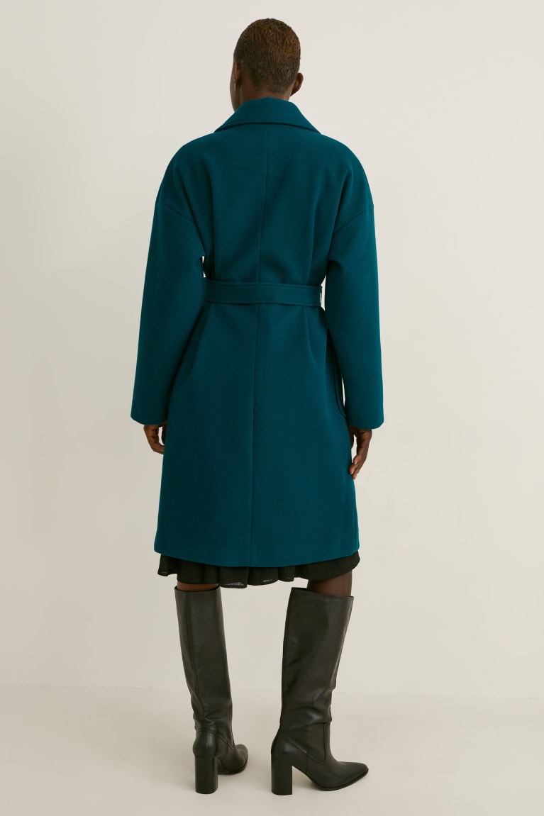 Dark Green C&A Coat Women's Coats | RWKHS-0361