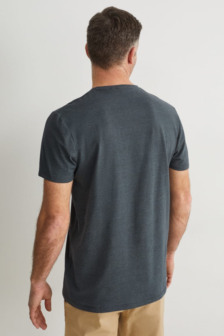 Dark Green C&A Flex Organic Cotton Men's T-shirts | LRYFB-8012