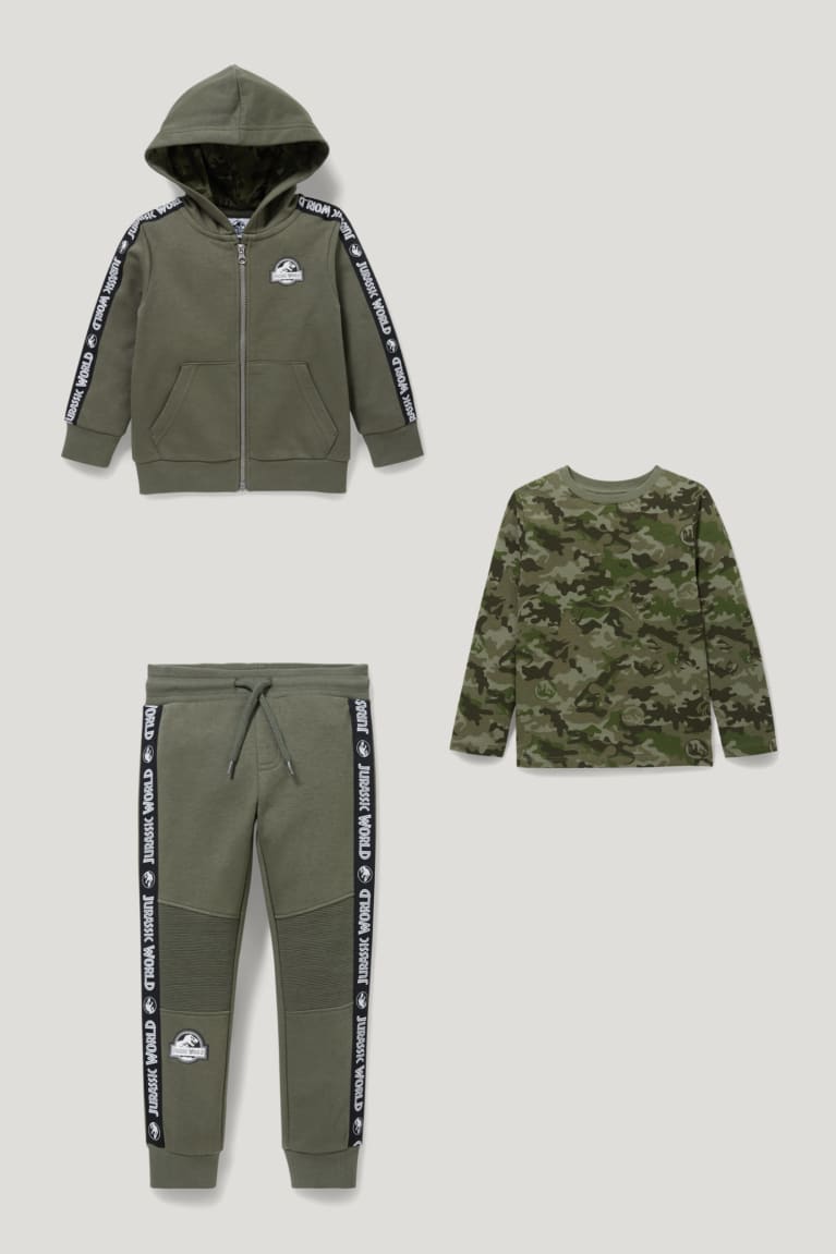 Dark Green C&A Jurassic World Zip-through, Long Sleeve And Joggers Boys' Trousers | CGIQL-7253