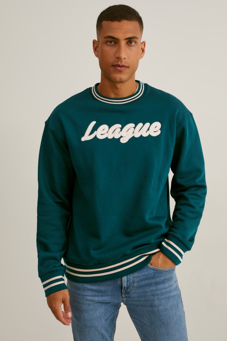 Dark Green C&A Men\'s Sweatshirts | QOFXN-7340