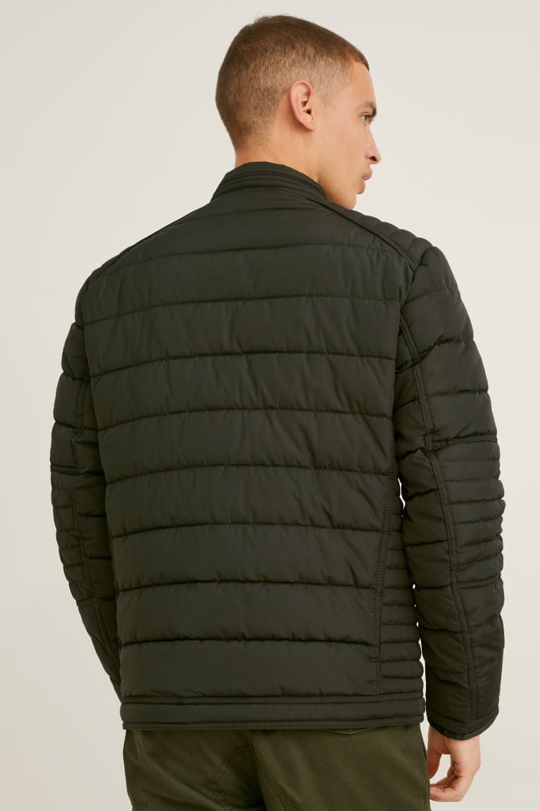 Dark Green C&A Quilted Recycled Men's Jackets | ZKUDW-7456