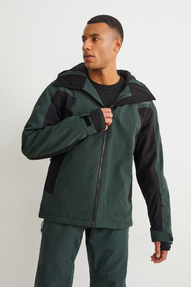 Dark Green C&A Ski With Hood Bionic-finish®eco Men\'s Jackets | HQMZF-1390