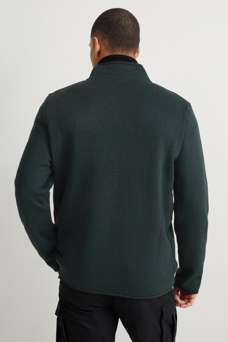 Dark Green C&A Zip-through Men's Sweatshirts | JUGWY-7460