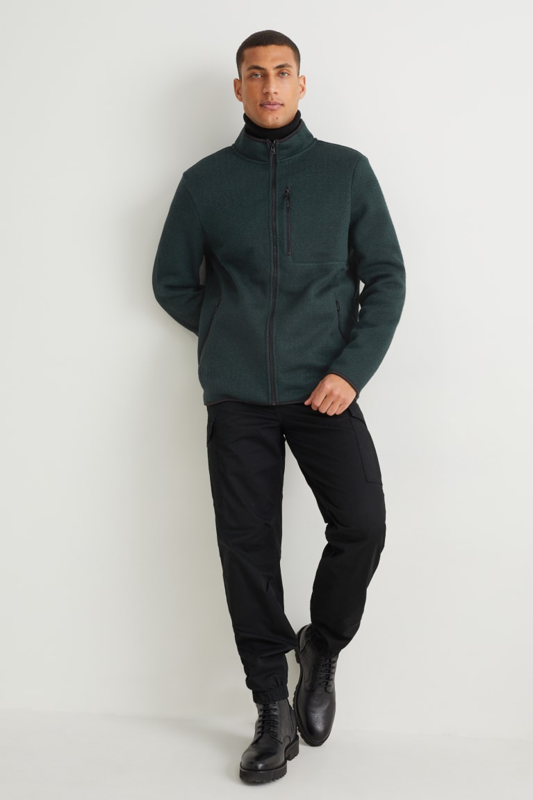 Dark Green C&A Zip-through Men's Sweatshirts | JUGWY-7460