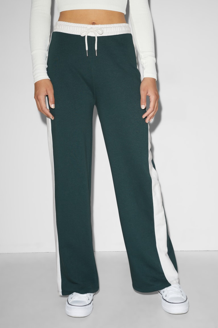 Dark Green Melange C&A Clockhouse Joggers Women's Trousers | PEZJO-2346