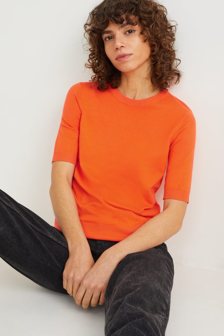 Dark Orange C&A Basic Lenzing™ Ecovero™ Women's Jumper | FLWJZ-8759