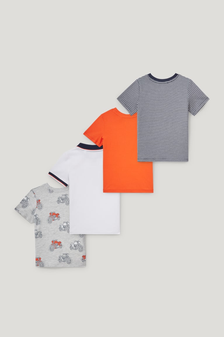 Dark Orange C&A Multipack Of 4 Sleeve Boys' T-shirts | ETWPR-9471